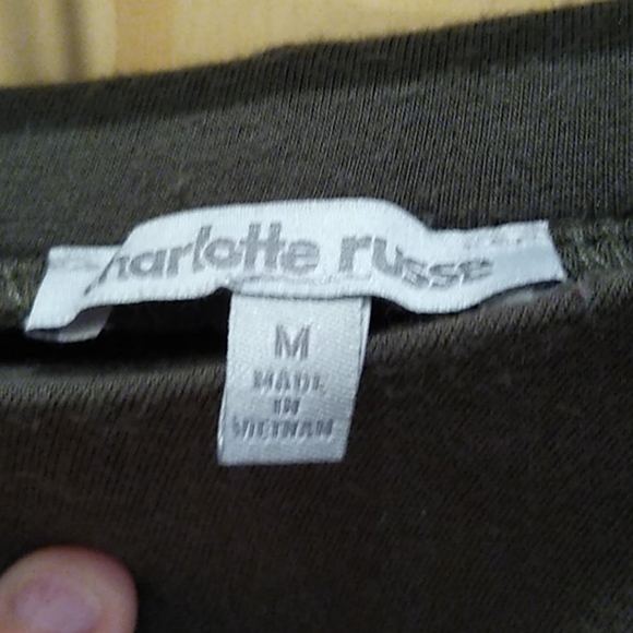 CharlotteRusse highlow/assymetrical skirt: Olive - Picture 4 of 4